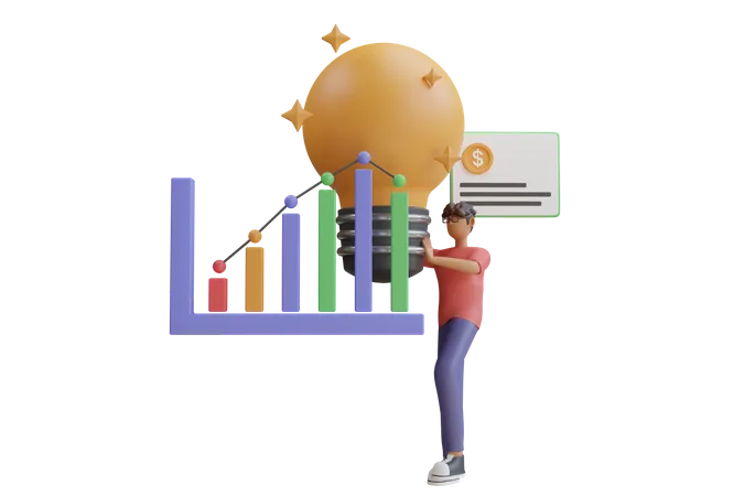 Geschäftsanalyseidee  3D Illustration