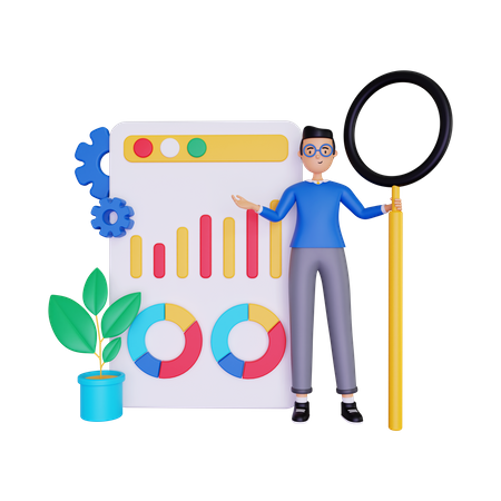 Geschäftsanalysestrategie  3D Illustration