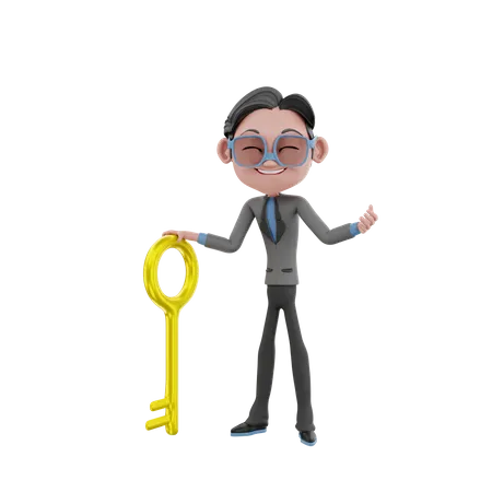 Schlüssel zum Erfolg im Geschäft  3D Illustration