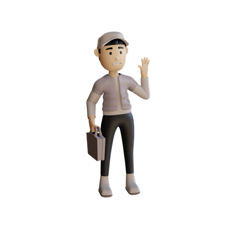 Geschäftsfrau die aktentasche hält  3D Icon
