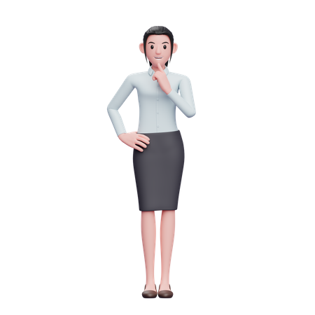 Geschäftsfrau im Zweifel  3D Illustration