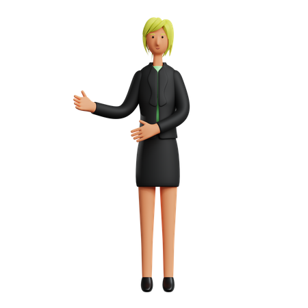 Geschäftsfrau im gespräch  3D Illustration