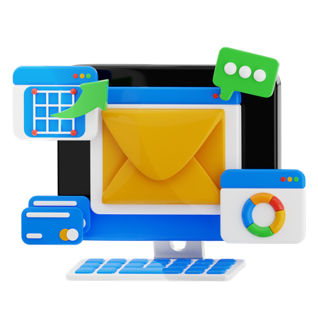 Geschäftsmails  3D Icon