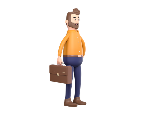 Geschäftsmann der aktentasche hält  3D Icon