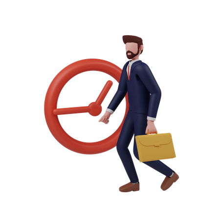 Geschäftsmann der zur arbeit geht  3D Icon