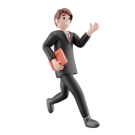 Geschäftsmann der zur arbeit geht  3D Icon