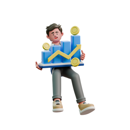 Finanzielles Wachstum für Unternehmer  3D Icon