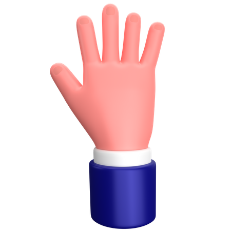 Geschäftsmann mit fünf Fingern Handbewegung  3D Icon