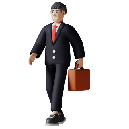 Geschäftsmann geht ins Büro  3D Icon