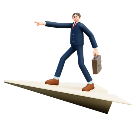 Geschäftsmann geht ins Büro  3D Icon