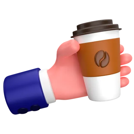 Geschäftsmann mit einer Kaffeetasse-Geste  3D Icon