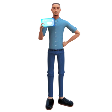 Geschäftsmann mit Personalausweis  3D Illustration