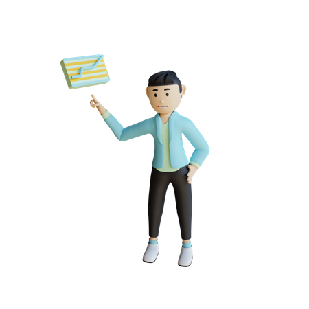 Geschäftsmann hält Präsentation  3D Icon