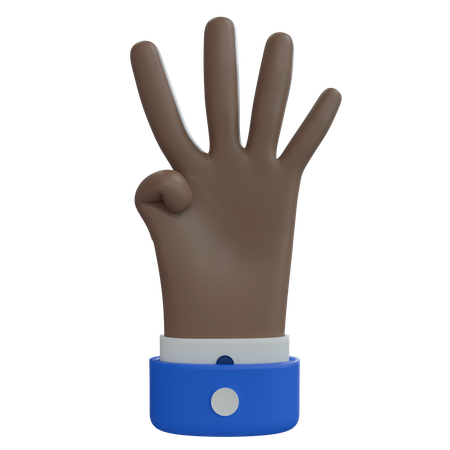 Geschäftsmann hand vier finger braune hand  3D Icon