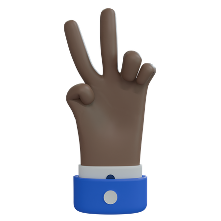 Geschäftsmann hand zwei finger braune hand  3D Icon