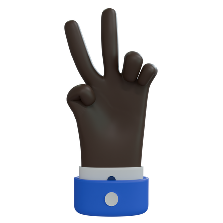 Geschäftsmann hand zwei finger schwarze hand  3D Icon