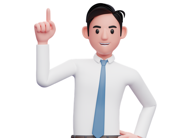 Geschäftsmann hebt den Finger  3D Icon