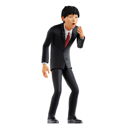 Geschäftsmann in schockierender Pose  3D Icon