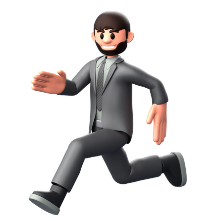 Geschäftsmann kommt zu spät zur Arbeit  3D Icon
