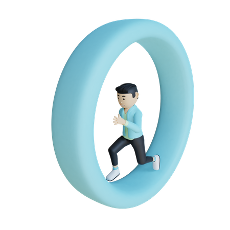 Geschäftsmann läuft  3D Icon