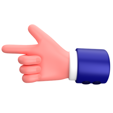 Geschäftsmann links Richtung zeigt Handbewegung Zeichen  3D Icon