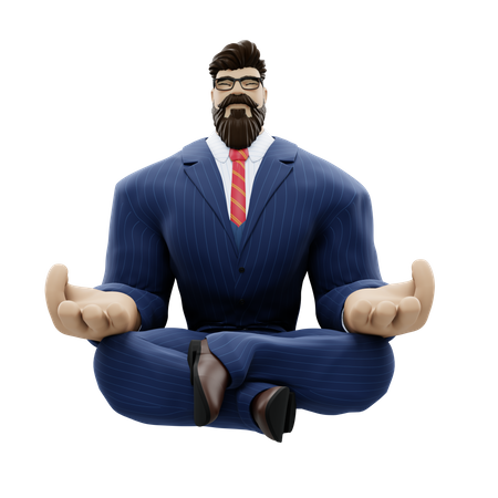 Geschäftsmann macht Meditation  3D Icon