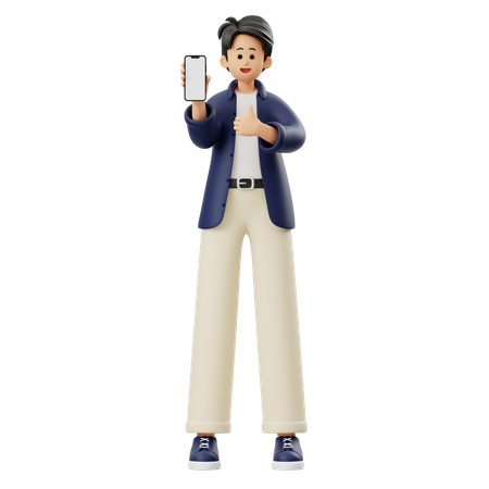 Geschäftsmann macht mobiles Marketing  3D Icon