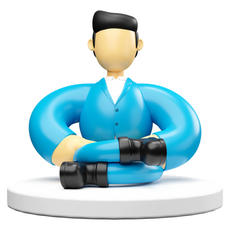 Meditierender Geschäftsmann  3D Illustration