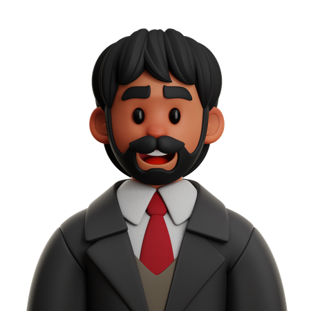Geschäftsmann mit Bart  3D Icon