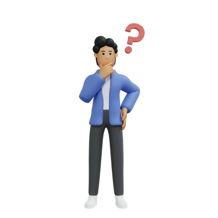 Geschäftsmann mit Frage  3D Icon