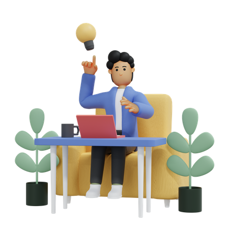 Geschäftsmann mit Idee  3D Icon
