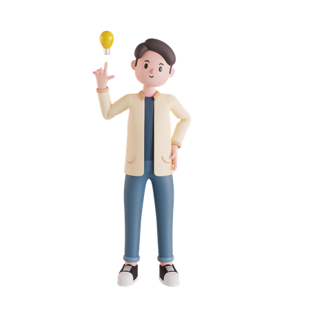 Geschäftsmann mit Idee  3D Icon
