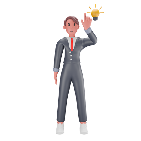 Geschäftsmann mit Idee  3D Icon