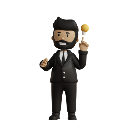 Geschäftsmann mit kreativer Idee  3D Icon