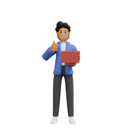 Geschäftsmann mit Laptop  3D Icon
