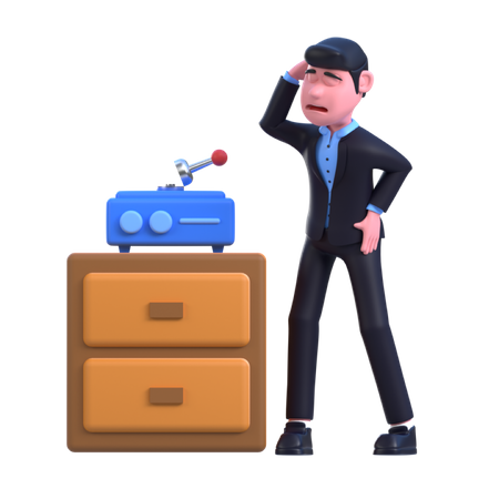 Geschäftsmann mit Verbindungsproblem  3D Icon