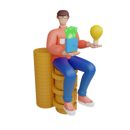 Geschäftsmann mit Wachstumsstrategie  3D Icon