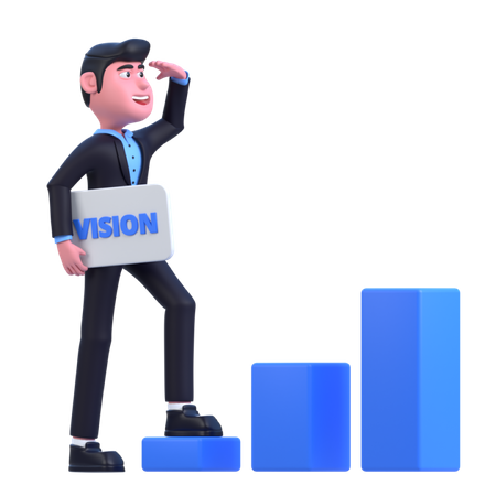 Geschäftsmann mit Weitblick  3D Icon