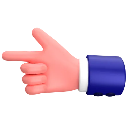 Geschäftsmann links Richtung zeigt Handbewegung Zeichen  3D Icon
