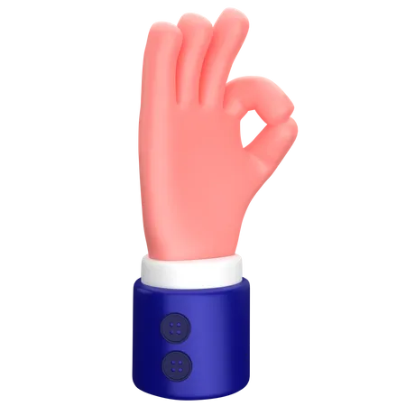 Geschäftsmann ok Handbewegung  3D Icon