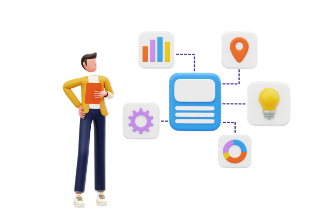 Geschäftsmann, Planung, Und, Aufgabe, Management  3D Illustration