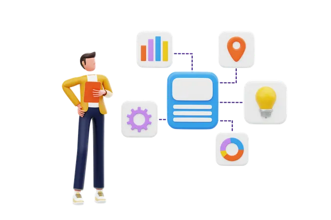 Geschäftsmann, Planung, Und, Aufgabe, Management  3D Illustration