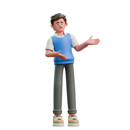 Geschäftsmann Präsentation  3D Icon