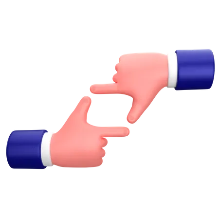 Geschäftsmann Rahmen Finger Geste Zeichen  3D Icon