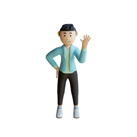 Geschäftsmann sagt Hallo  3D Icon
