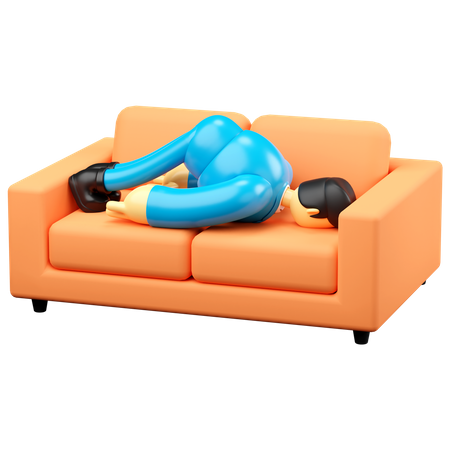 Geschäftsmann schläft auf dem Sofa  3D Illustration