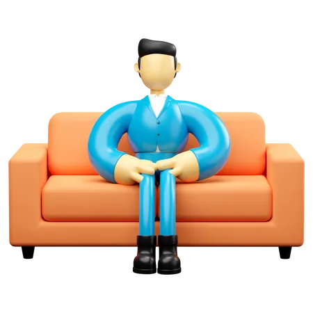 Geschäftsmann sitzt auf dem Sofa  3D Illustration