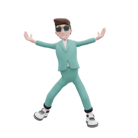 Geschäftsmann springt vor Freude  3D Icon