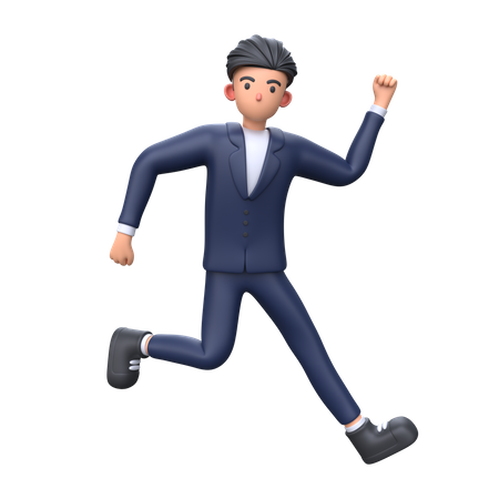Geschäftsmann springt pose  3D Illustration