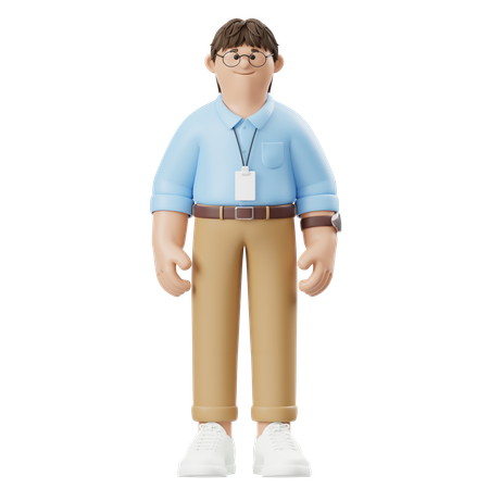 Geschäftsmann, Stehen, Aufrecht  3D Illustration